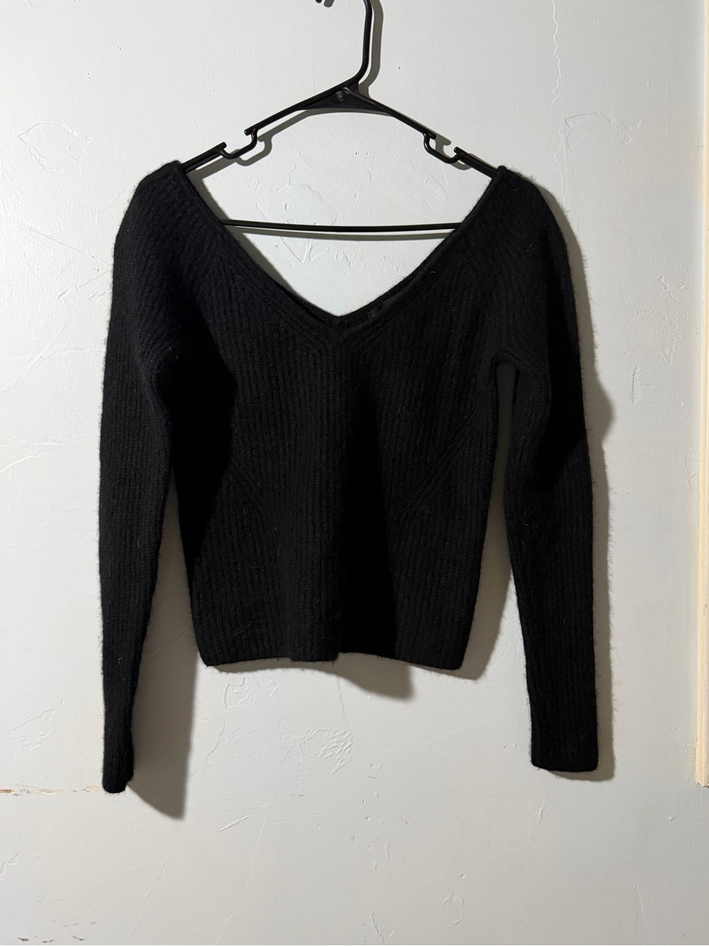 Deep V Neck Ribbed Sweater